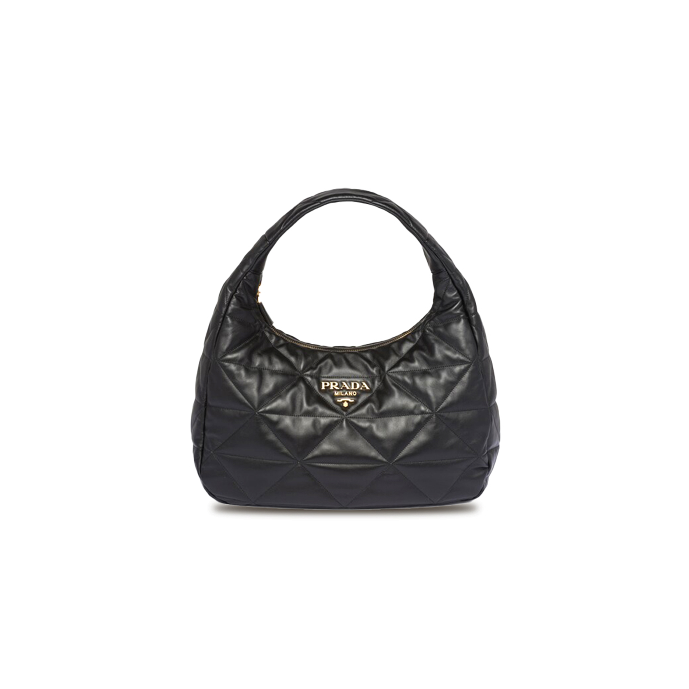 Pra*a large topstitched nappa-leather bag 1bc183 (40*27*11.5cm)